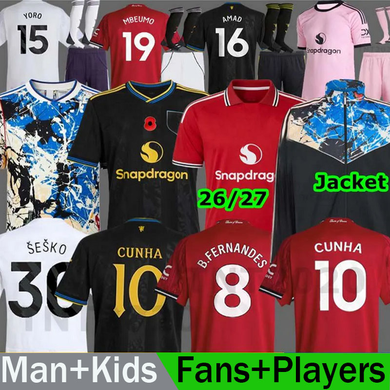 2025 26 united soccer jerseys MARTINEZ HOJLUND RASHFORD MAINOO CASEMIRO MALACIA 2025 2026 UTD football shirt McTOMINAY MARTIAL B. FERNANDES men