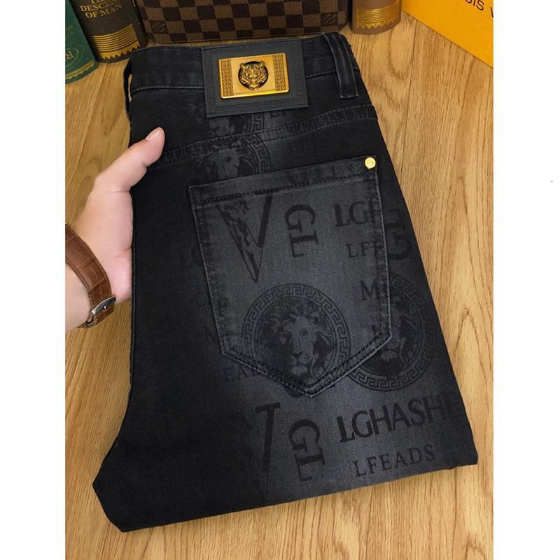 Designer Pants - 2026 Luxury Men's Clothing - Premium Lightweight Luxury Lion Pattern Jeans - Men's - Trendy Brand - Tight-fitting Pants