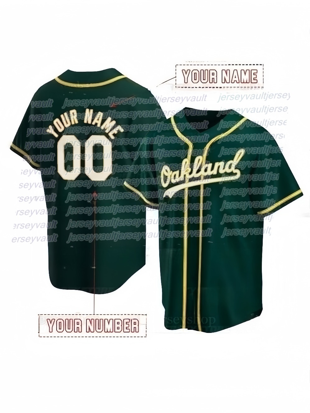 Custom 2026 New Gold Baseball Jersey JJ Bleday Brent Rooker Tyler Soderstrom Colby Thomas Nick Kurtz Darell Hernaiz Brett Harris Willie MacIver