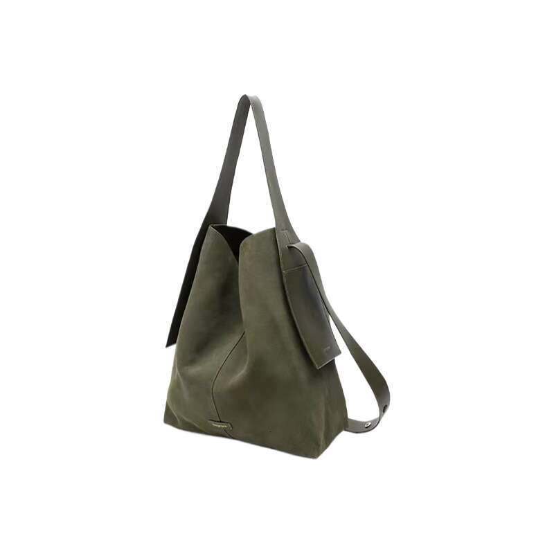 Suede Ear Hanging Tote Casual Commuting Shoulder Crossbody Bag Large Bucket SENYY