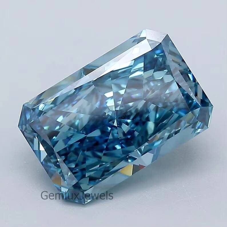 5 Carat VS Clarity Radiant Fancy Vivid Blue Lab Grown Diamond IGI Certified Loose Lab Create Diamond For Jewelry - view 4