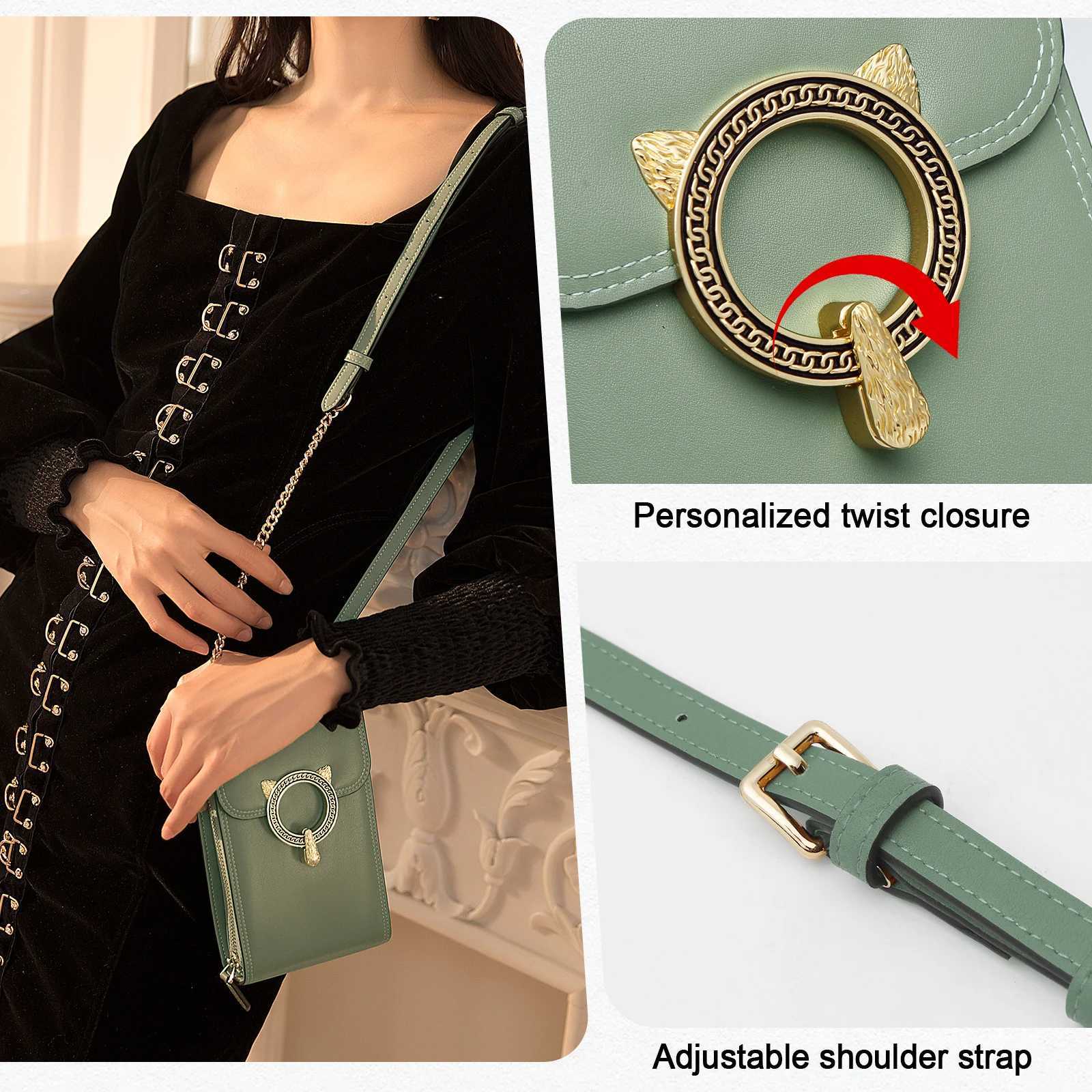 FOXER Split Leather Cellphone Bag Womens Shoulder Bag 2025 FAshion Light luxury Female Crossbody Bag Mini Bag for girl C260406