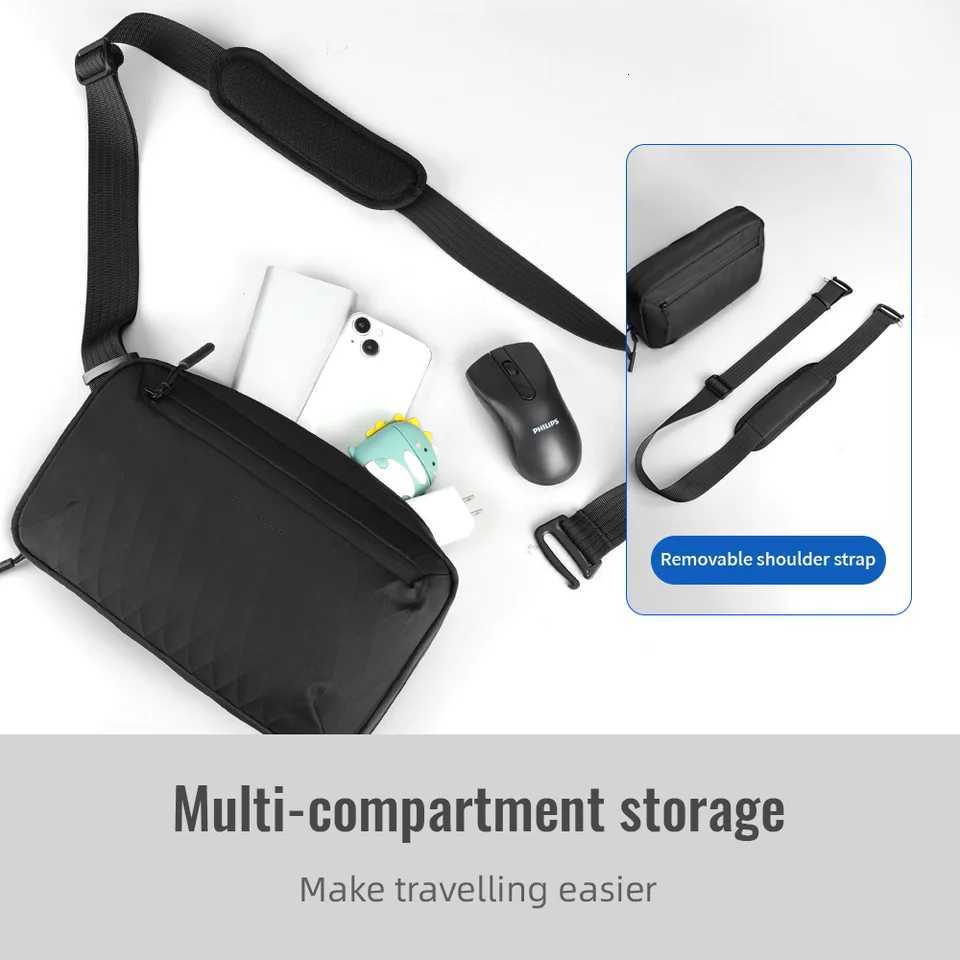 HcanKcan Mens shoulder bag Lightweight Crossbody Bag Multiple Pockets Waterproof X-Pac Fabric Travel Bag Portable Storage Bag C260406