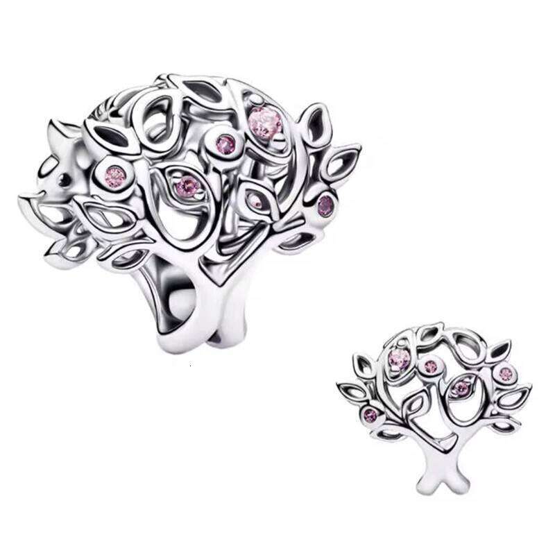 2026 New 925 Silver Gemstone Flower Bird Gold Rose Tulip Plated Apple Charm Women DIY High-quality Jewelry Gifts for Mother's day