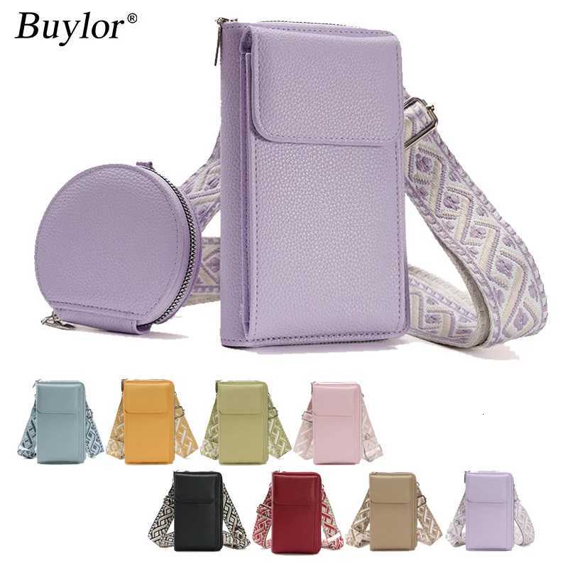 Buylor Fashion Womens Phone Bag Leather Mini Mobile Phone Shoulder Bag Casual Travel Shopping Lightweight Portable Small Purse C260406