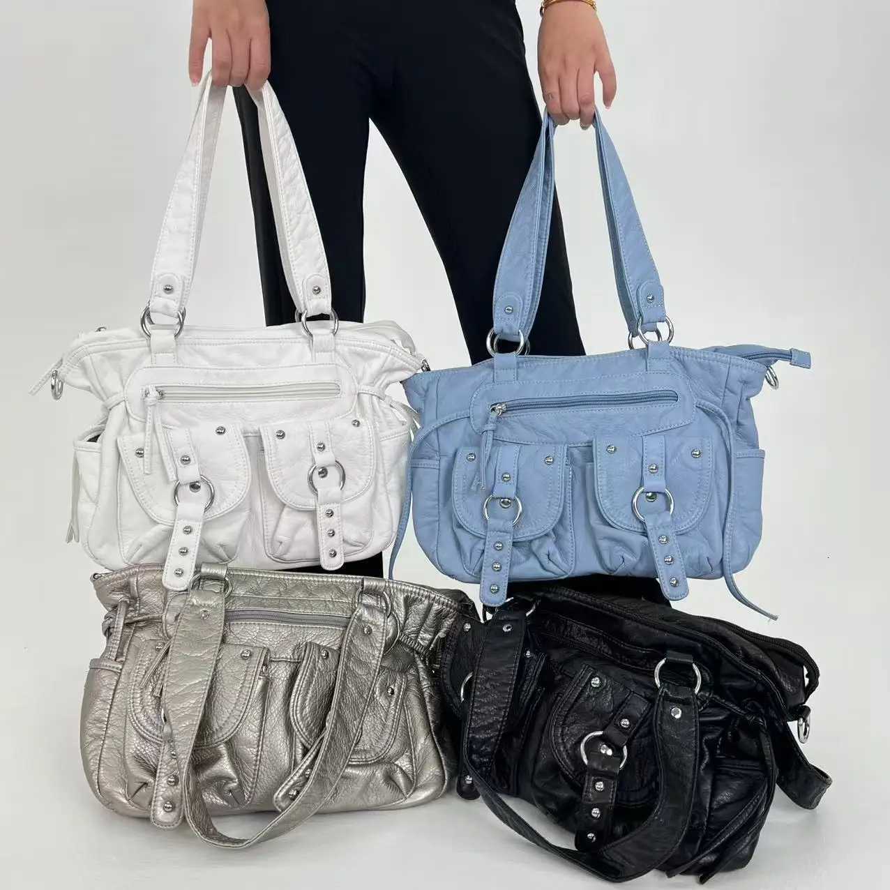 Venn Angel Womens Bag Fashion PU Shoulder Bag Casual Vintage Hobo Messenger Bag Satchel Large Cell Phone Pocket Purse C260406