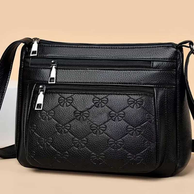 Womens Stylish Crossbody Shoulder Bag with Bow Print Decoration Practical for Daily Casual Outings Commute C260406