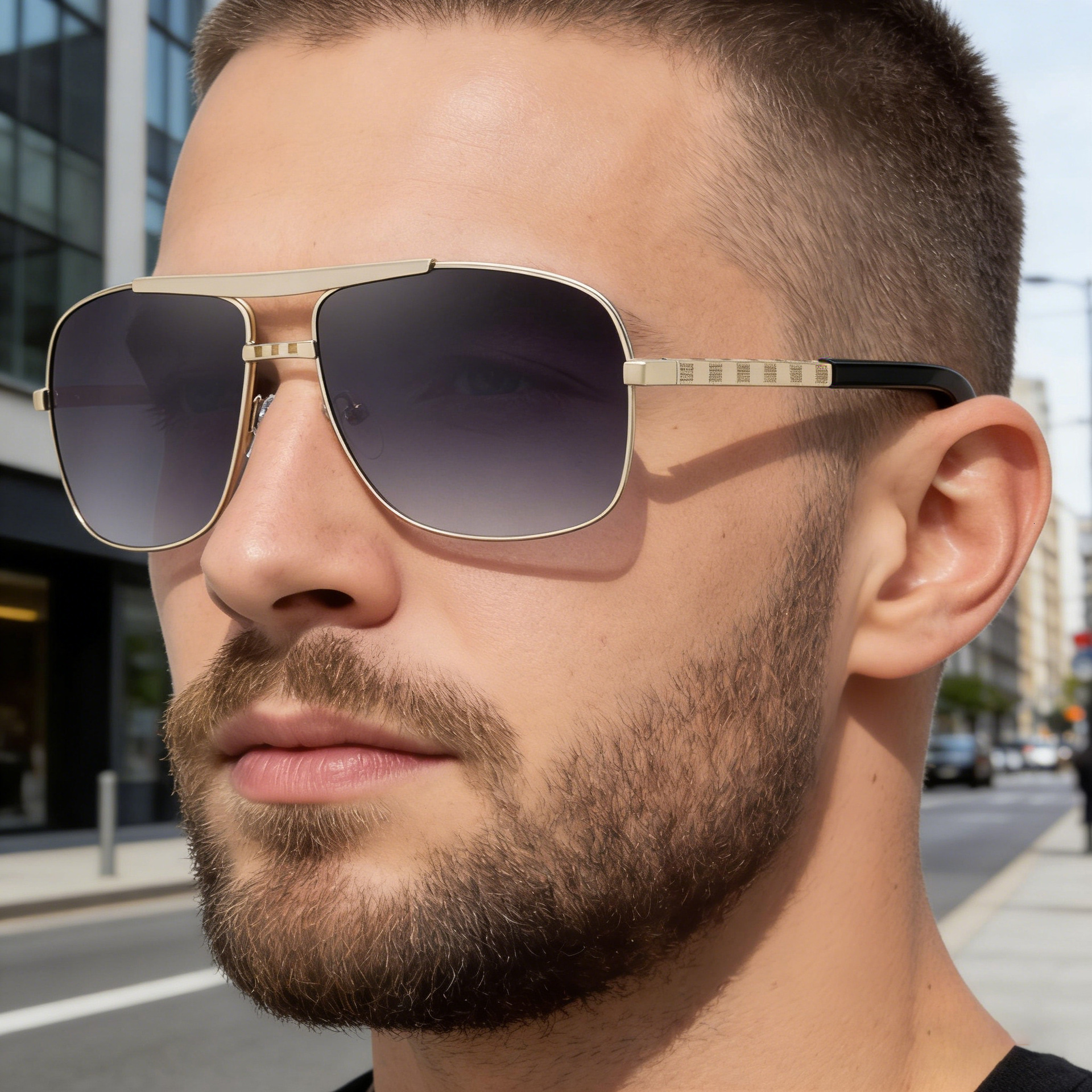 2026 New Vintage Retro Square Frame Sunglasses for Men, Street Style Fashion, Hot Item Shades - view 3