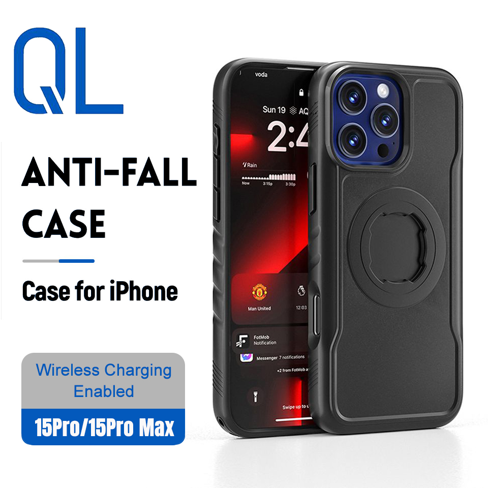 Rugged Case Compatible with Quad Lock Mount, 45° Twist Lock for MTB, Motorcycle, Skiing Armband and Car, Heavy Duty Shockproof Bike Phone Protective C