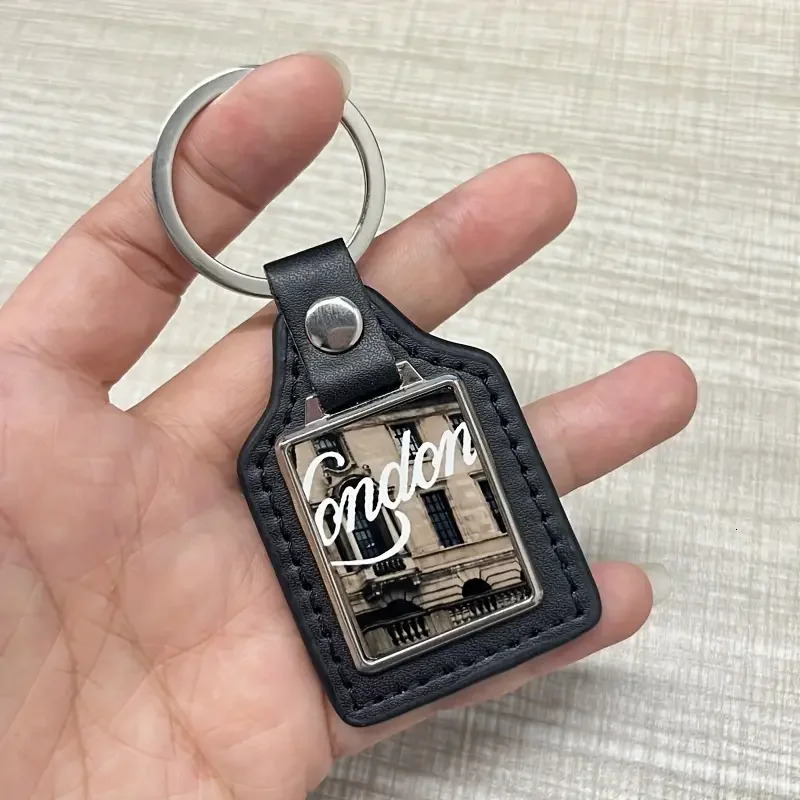 Personalised faux leather keychain DIY po key chain suitable as a keychain gift for both men and women 260403BJ - view 5