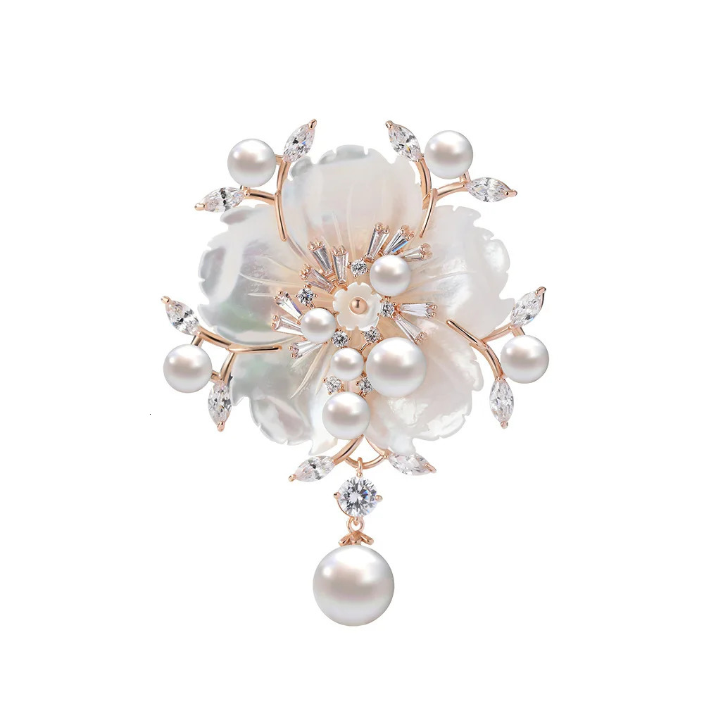 Versatile Natural Shell Rose Brooch Mother Shell Flower Brooch Coat Suit Accessories Wholesale 260403BJ - view 5
