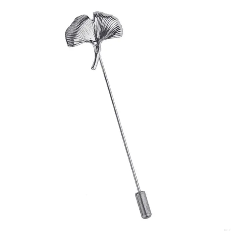 D0UF Sophisticated Gingko Leaf Pin Brooch for Party Supplies Costume Fashion Accessory 260403BJ - view 4
