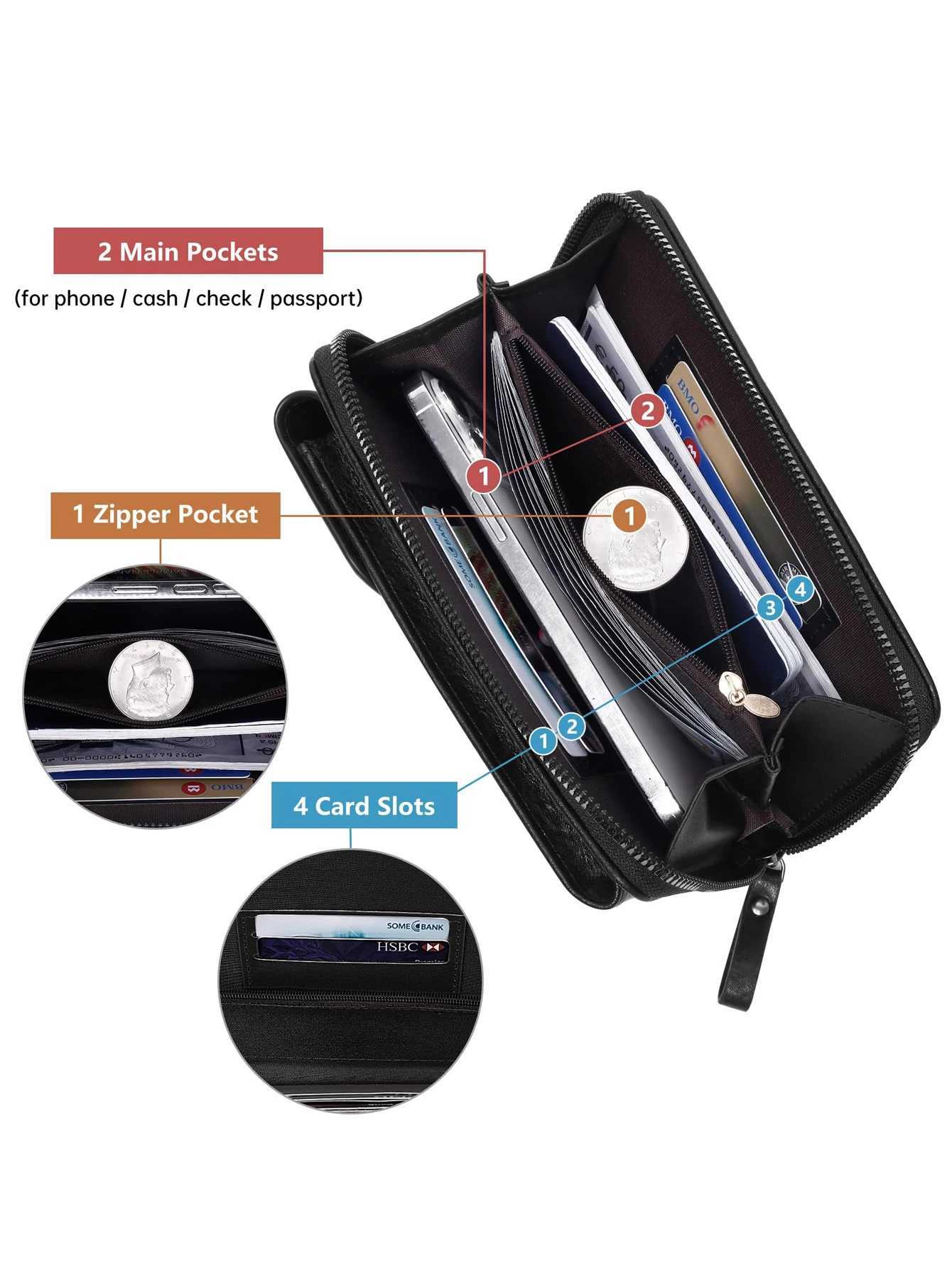 MIYIN Multi functional retro style PU leather crossbody bag fashionable solid color mobile phone bag womens casual shoulder bag C260406