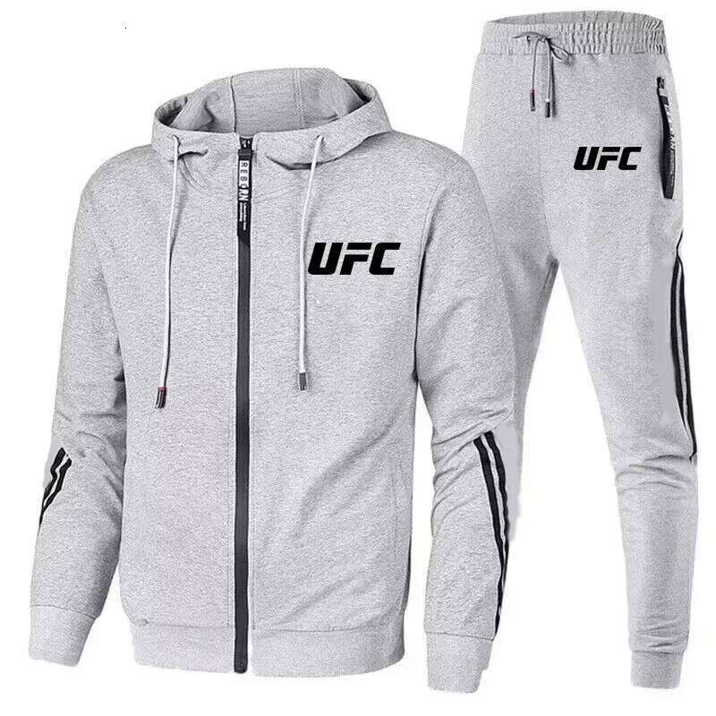 2026 Men's New Stylish Hooded Zipper Jacket + Jogging Pants Two-Piece Set For Spring-Autumn Outdoor Leisure And Sports Activities
