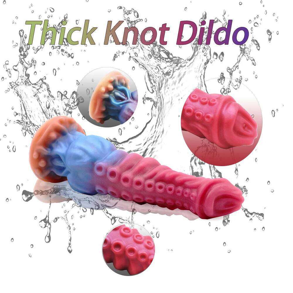 S/M/L Tentacle Anal Thick Silicone Monster Huge Penis Fake Dick Alien Dildo With Suction Cup Sex Toys For Women Men 26L0406