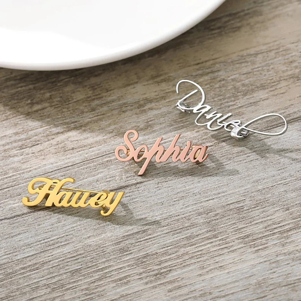 10pcs Customized Name Personalized Lapel Pin Brooch Stainless Steel Doctor el Custom Professional Brooch Pins Jewelry Gift 260403BJ