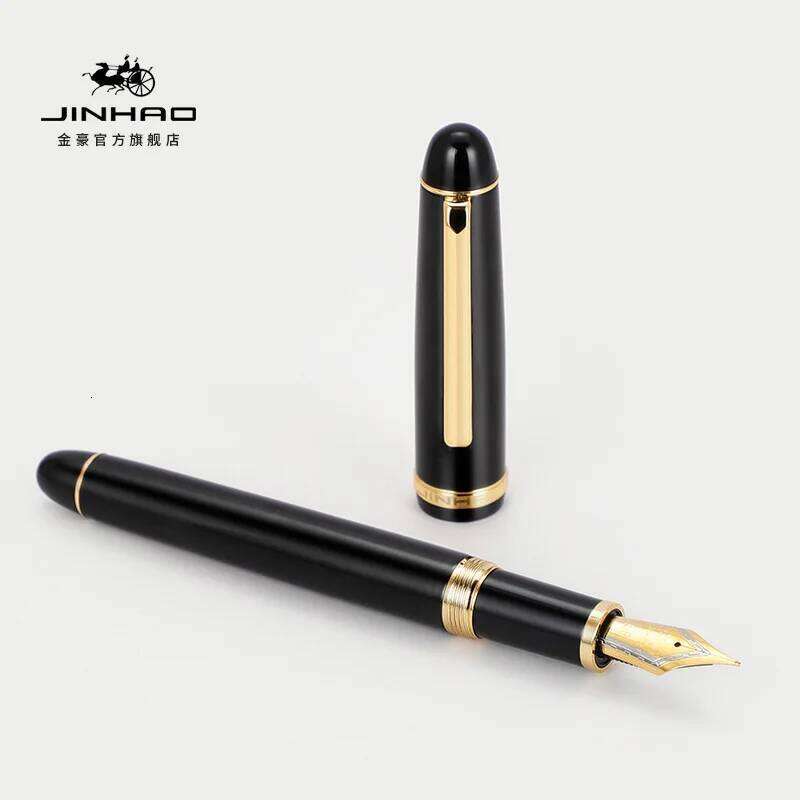 Jinhao 850 /350 Executive Fountain - Ergonomic Metal Calligraphy Pen with Golden Clip, Fine Nib & Converter for Business 26Y0406
