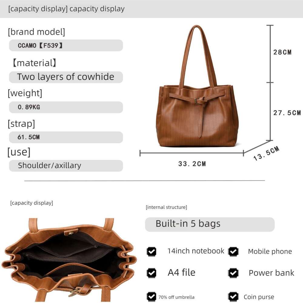 CCAMO Women S Bag Is A Versatile Everyday Genuine Leather Large Capacity Shoulder Underarm Available For Wholesale And Dropshipping From The Factory S
