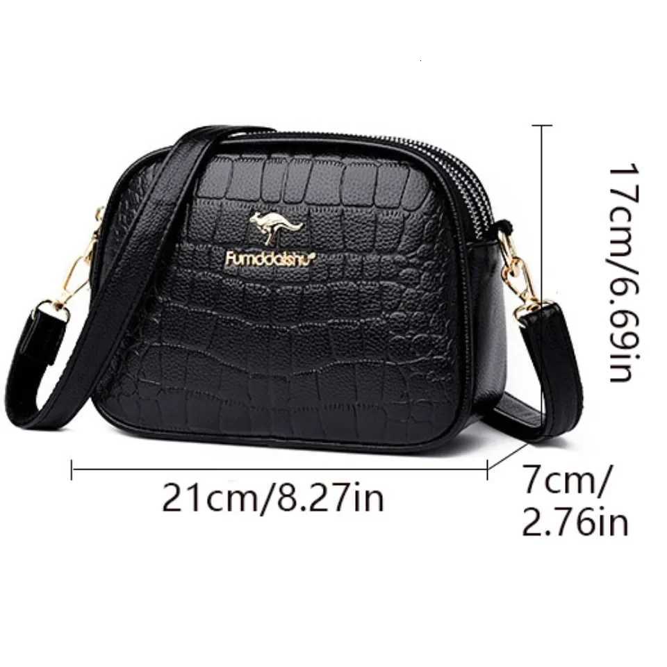 3 Layers Zipper Pockets Quality Crocodile PU Leather Womens Handbags Shoulder CrossBody Bags Light Luxury Female Handbag Sac C260406