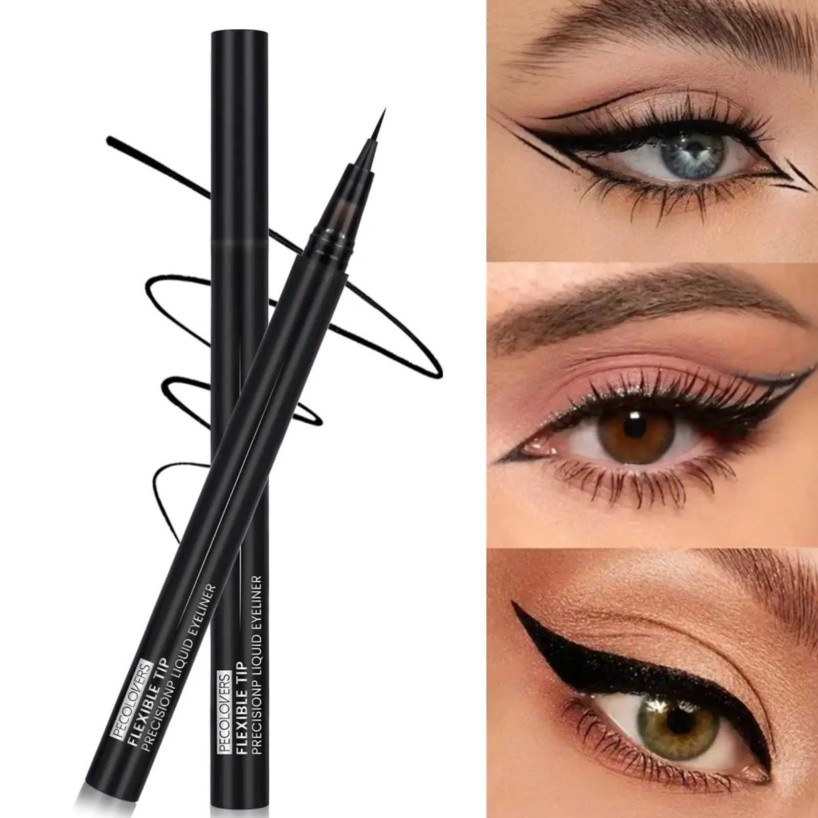 1pc Black Liquid Eyeliner High Accuracy Soft Texture Flexible Tip Design Long-lasting Waterproof 1pc for All Skin Types H260406