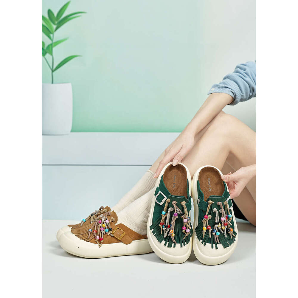 Retro Cork designer shoes Sandals, Flat Shoes, Non slip Shoes, Comfortable Sports Shoes, Four Seasons Travel Vacation Beach Shoes, Green Blue