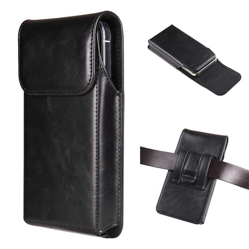 Luxury Cow magnetic Leather Belt Clip Phone Case Men Travel Waist Bag For iPhone Samsung Xiaomi Smart phone Holster Pouch Cover C260406
