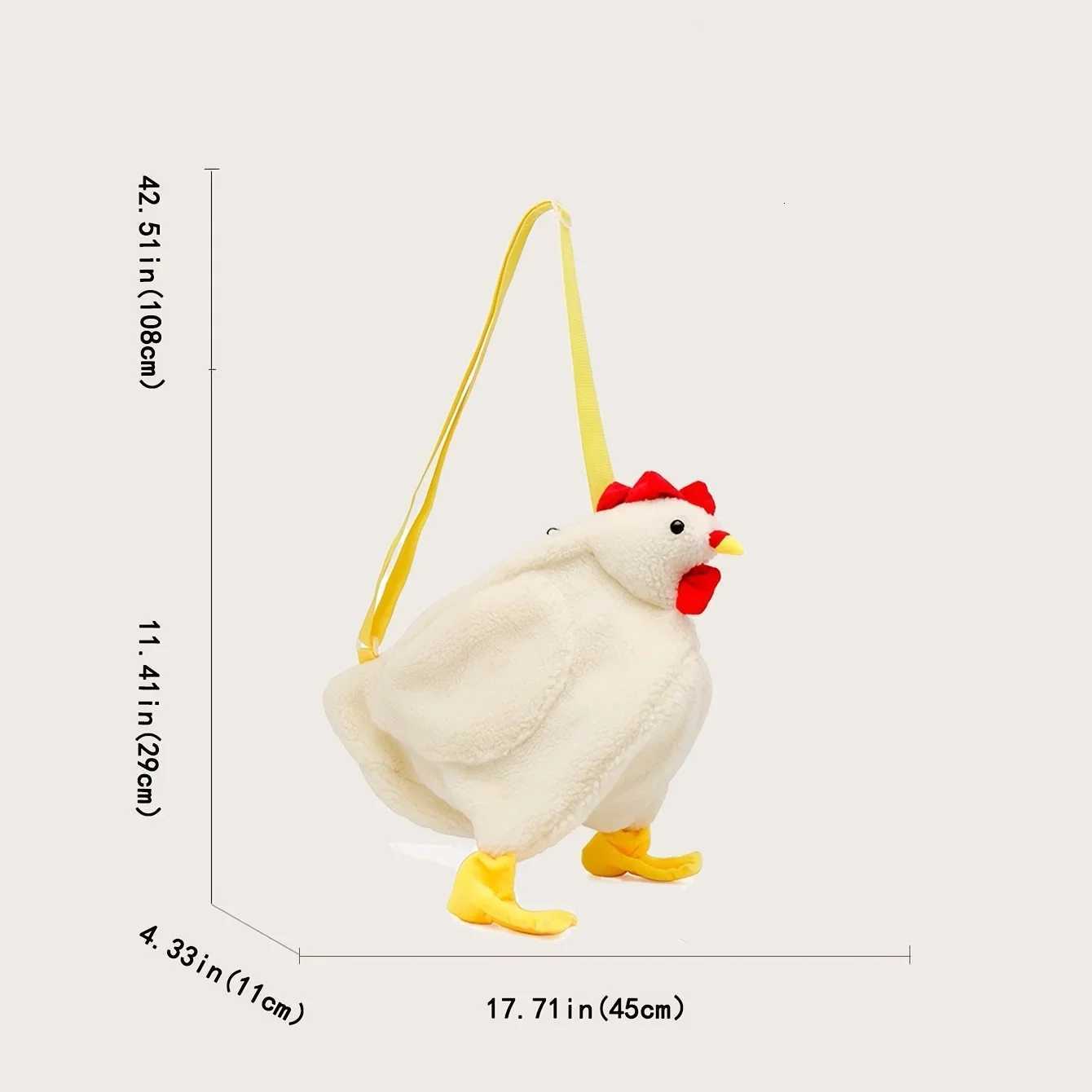 Charming Soft Plush Chicken Pattern Crossbody Bag Cute Cartoon Novelty Shoulder Bag for Women Girl Daily UseTravelWorkParty C260406