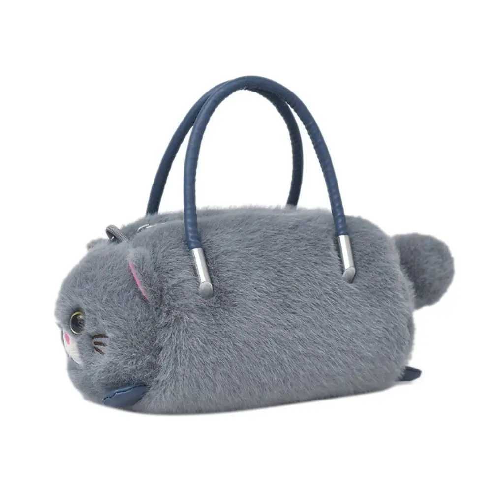 Cute Cat Handbag Plush Large Capacity Shoulder Crossbody Bag Chain Strap Multicolor Bucket Bag Fashion Designer Womens Bag C260406