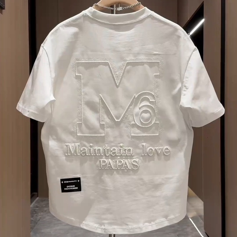 Designer Clothing 2026 - New Men's Fashionable Casual T-shirt With Eye-catching Embroidered Words It Is A Stylish And Trendy Short-sleeved Top