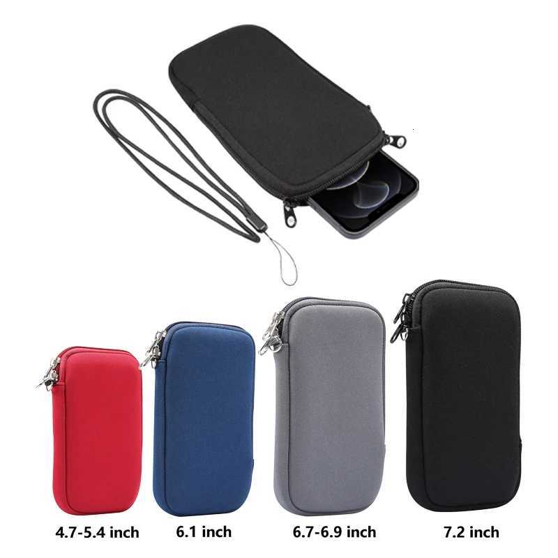 Universal Neoprene Zipper 47-72inch Mobile Phone Bag For iPhone Samsung Xiaomi Huawei Shockproof Cellphone Storage Bag C260406