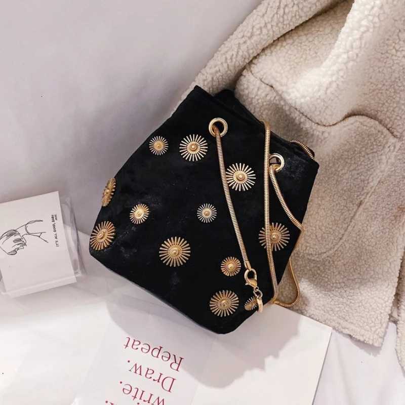 Versatile casual bag for women new Korean style fashionable shoulder bag solid color velvet chain shoulder bag C260406