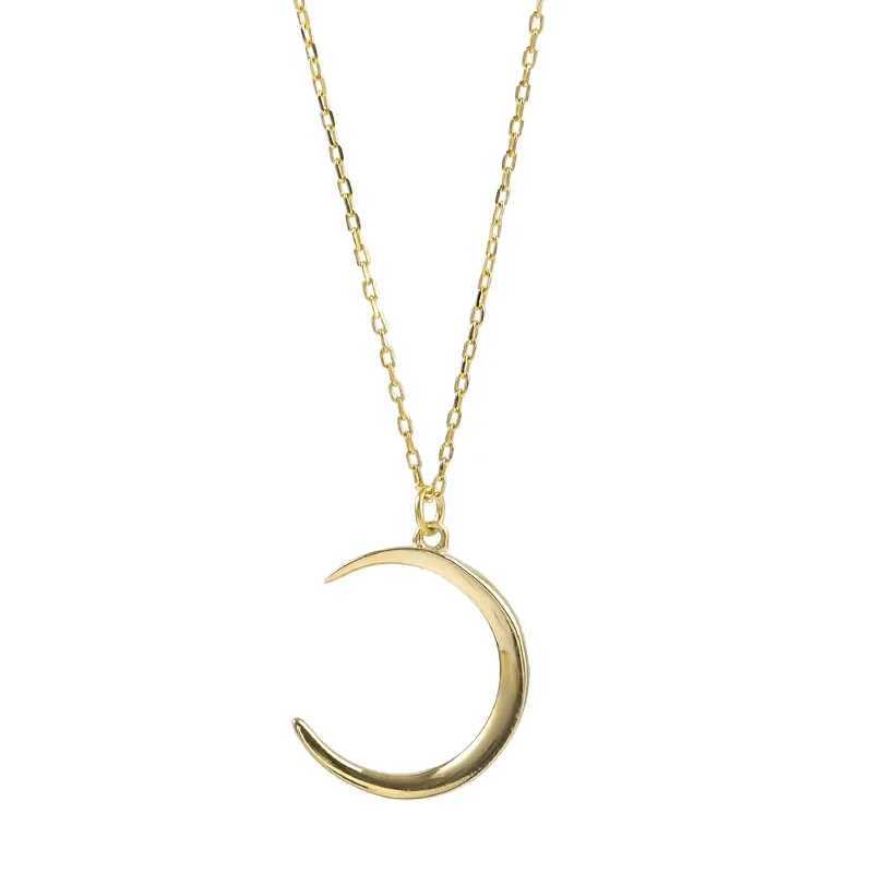 Retro Simple Cute Moon Necklaces for Women Clavicle Chain Alloy Crescent Pendant Holiday Gift Fashion Gothic Jewelry Wholesale H260406
