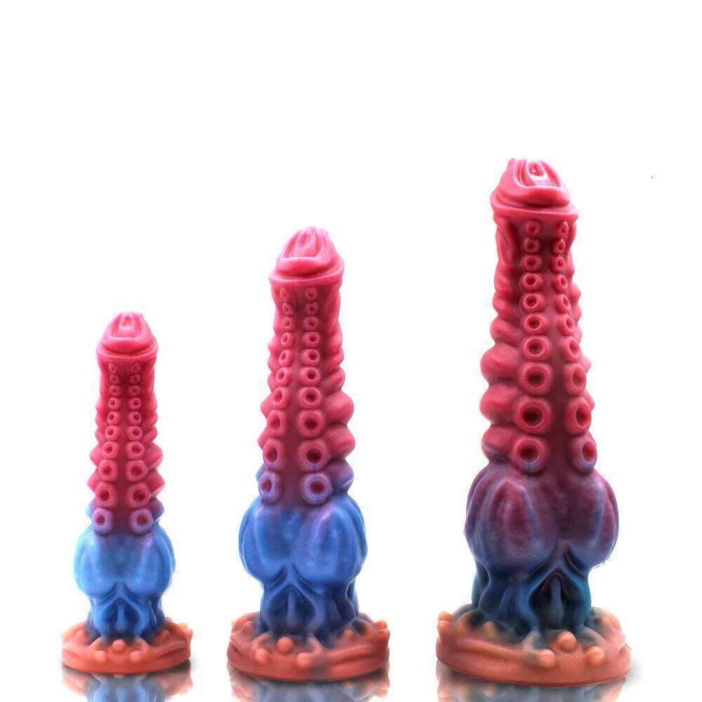 S/M/L Tentacle Anal Thick Silicone Monster Huge Penis Fake Dick Alien Dildo With Suction Cup Sex Toys For Women Men 26L0406