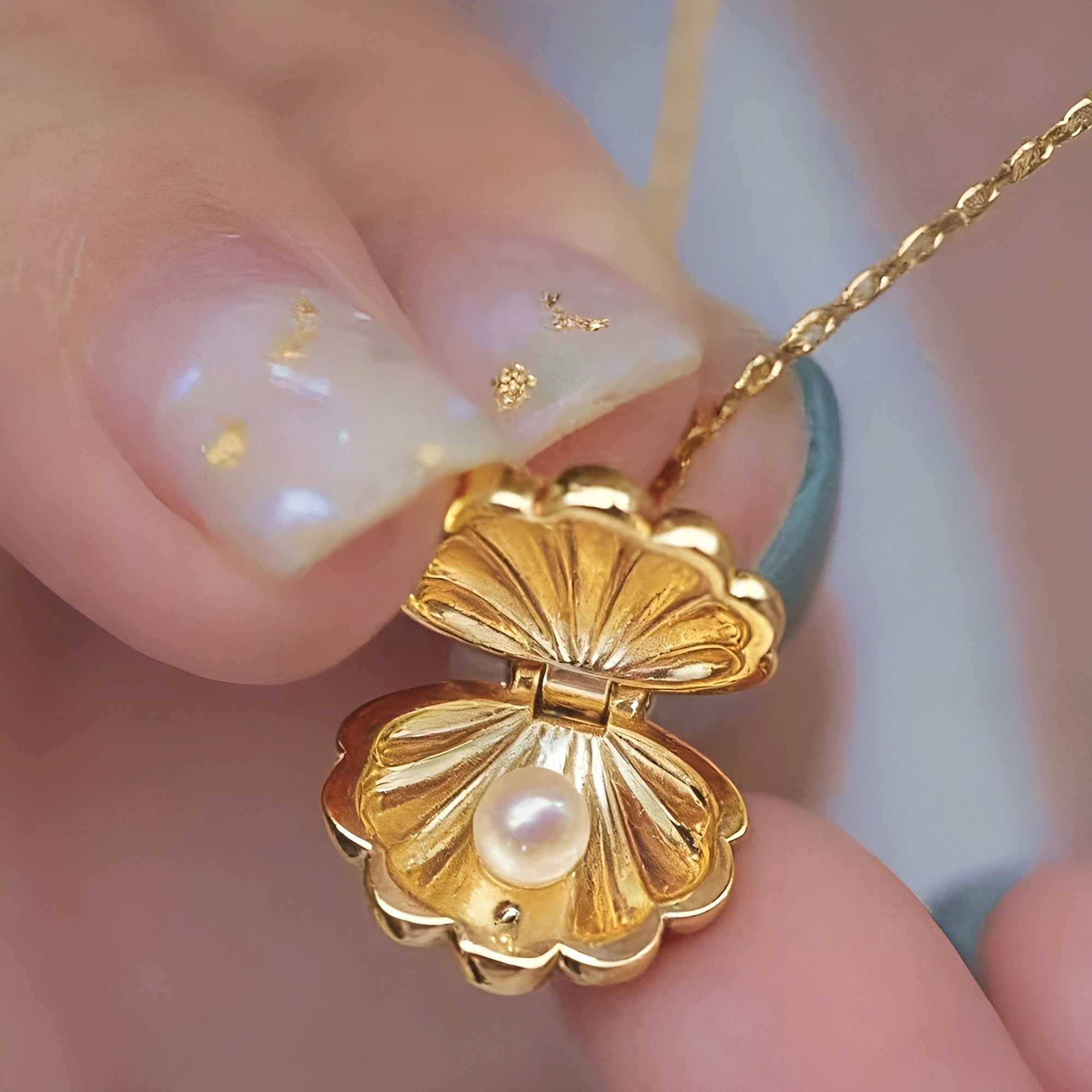 Women Fashion Minimalist Shell Necklace Summer Ocean Jewelry Personalized Pearl Necklace Mothers Day Gift H260406