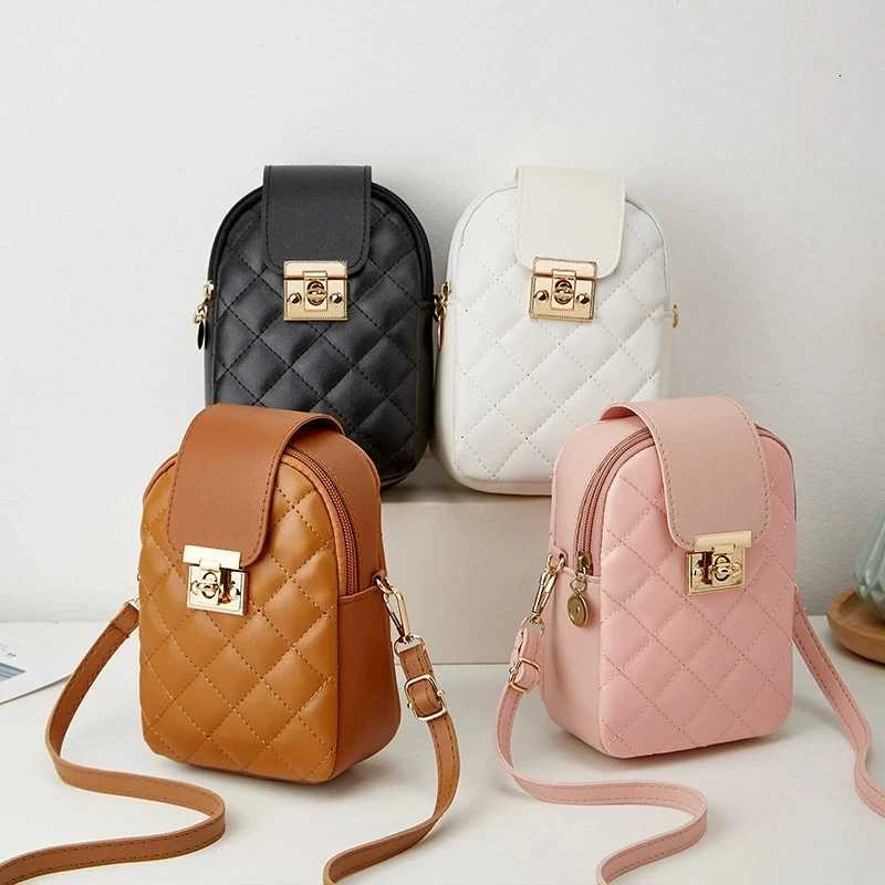 Fashion Mini Quilted Small Bag for Women Crossbody Phone Bag with Lock DesignLightweight Zipper Closure Outdoor Sport Purse C260406
