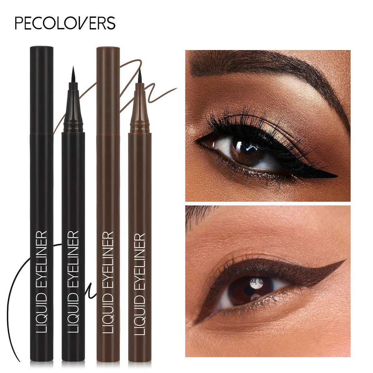 1PC Evenly Colored Pigmented Liquid Eyeliner Waterproof Long-lasting Slim Pen Tip Black Brown Eyeliner Christmas Gift H260406