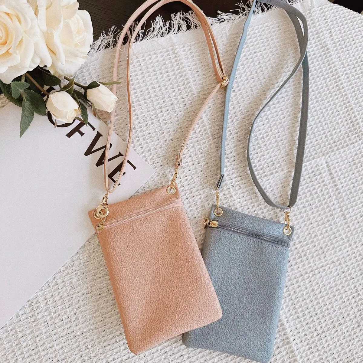 Mini Crossbody Bag PU Litchi Pattern Personalized Fashion Phone Bag Sweet Womens Convenient Shoulder Bag Purses and Handbags C260406