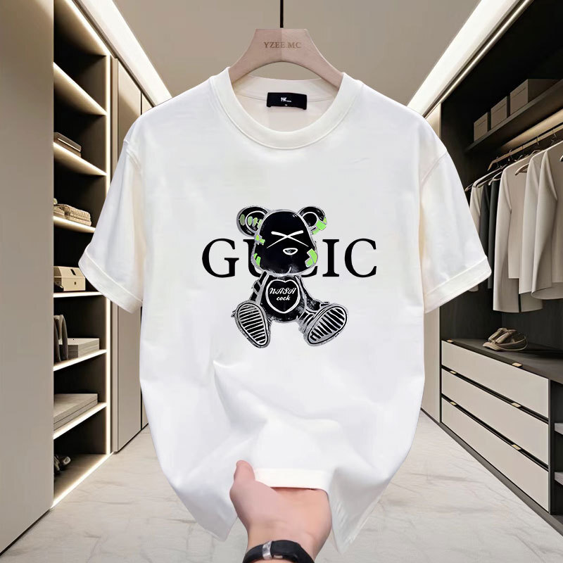Designer Short-sleeved New Summer Style - High-end Pure Cotton Men's Breathable And Comfortable Casual Round-neck Short-sleeved T-shirt - Light L