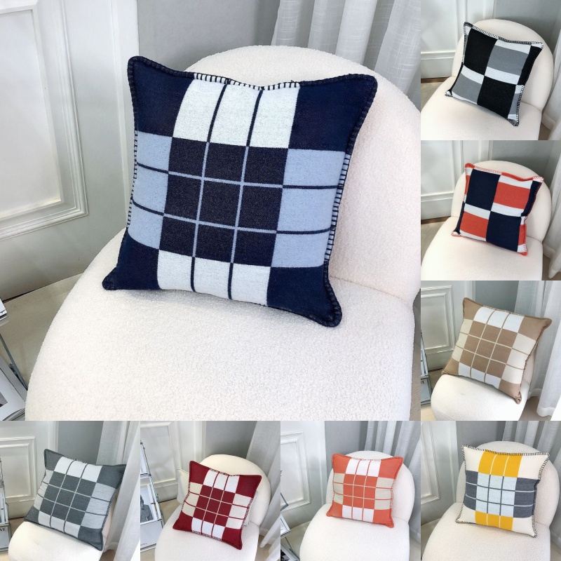 Designer Pillow Case Luxury Brand Pillow Cashmere Pillow Sofa Cushion Pillow Letter Pillow Case Light Luxury Sleeping Sofa Pillows