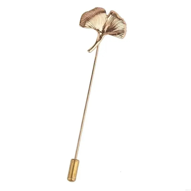 D0UF Sophisticated Gingko Leaf Pin Brooch for Party Supplies Costume Fashion Accessory 260403BJ - view 5
