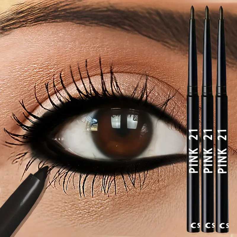3pcs Waterproof Black Eyeliner Pencils-Smudge-Proof Long-Lasting Beginner-Friendly Eye Makeup H260406