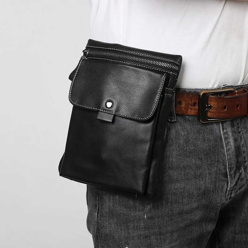 JLFGPJ Genuine Leather Mens Vertical Style Single Shoulder Wrap Head Layer Cowhide Casual Versatile Mobile Phone Crossbody Bag C260406