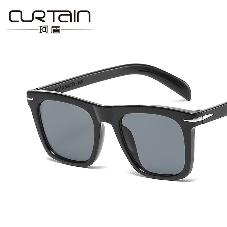 Luxury Brand Designer Outdoor Beckham-style Sunglasses With Square Frames, Metallic Studs, Men's Sunglasses, New Style, Trendy Street Photography