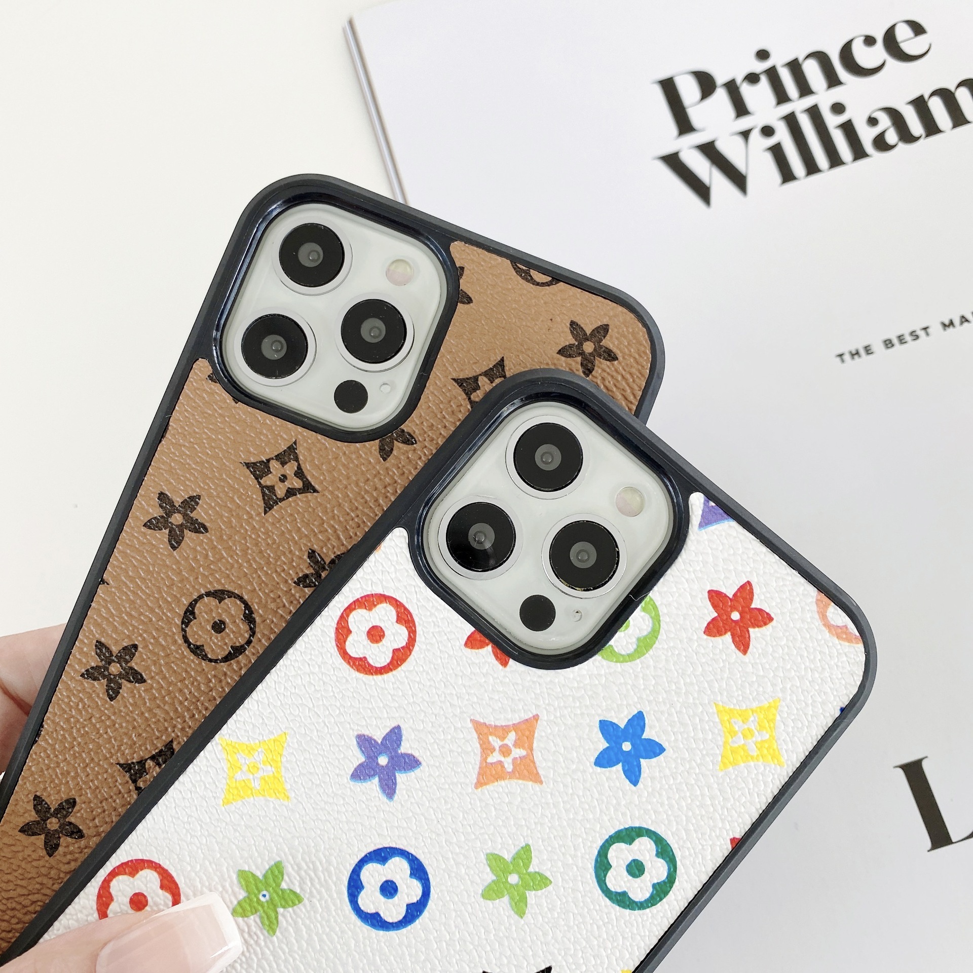 2026 New Designers' Luxury Collection Foreign Trade Suitable Iphone 15 Vintage Leather Pattern Phone Case, Apple 14 Pro Max Full Protection Anti-
