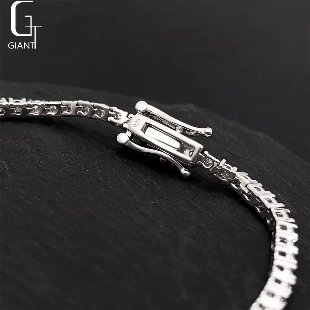 New Arrival 18K Gold Plated GRA Certified VVS Moissanite 2mm Tennis Bracelet 925 Sterling Silver Iced Out Hip Hop Fine Jewelry Pass Diamond Test For M