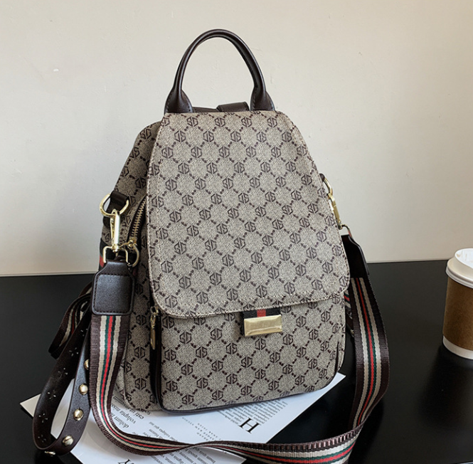 Large Capacity Fashionable Womens Backpack 2026 New Style Casual Versatile Printed Design Travel Bag Convertible Shoulder Bag free shipping