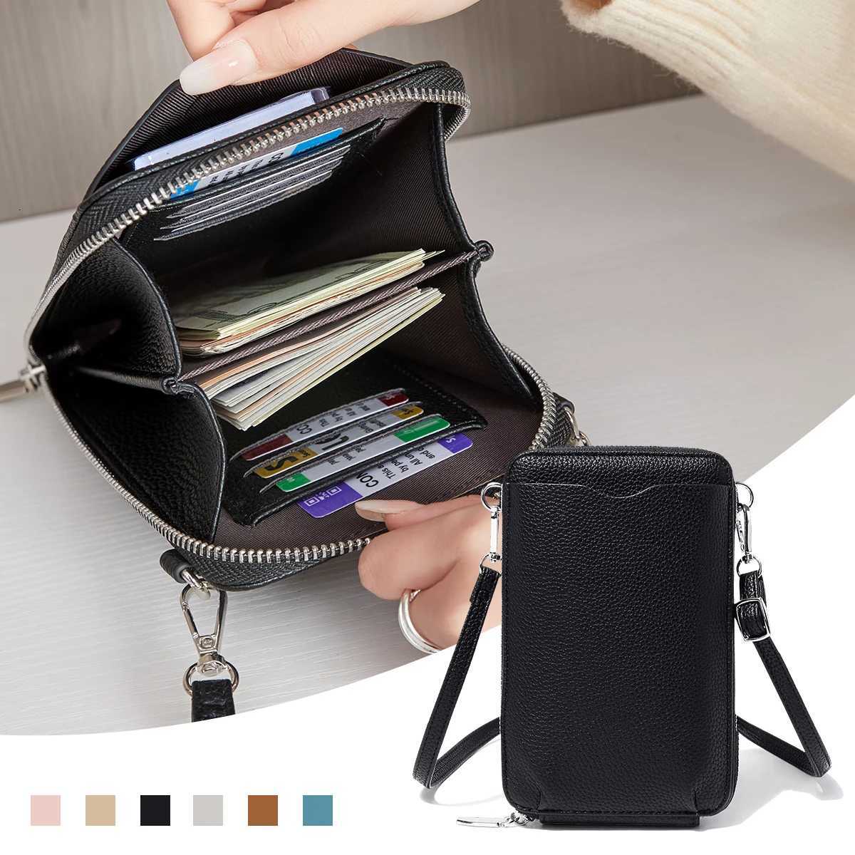 2026 New Womens Crossbody Bag Multi-Function Phone Wallet PU Leather Small Shoulder Bag Card Holder Zipper Purse Daily Casual C260406