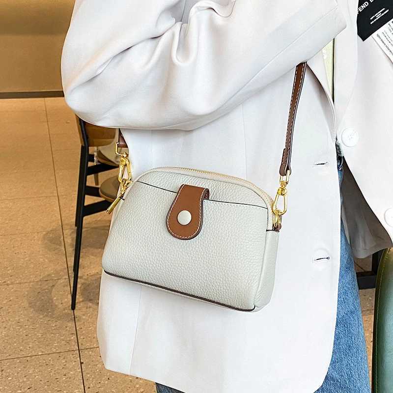 Womens Cowhide Genuine Leather Bag Female FAshion Designer Handbag Ladies Small Square bag RETRO Crossbody Shoulder Bags C260406