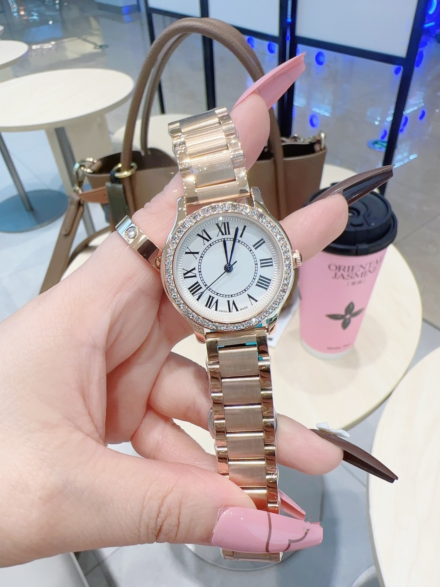 Top Mens women CARTERity RONDEity DE SOLO Diamond inlaid watch designer luxury quartz movement watches high qualit rose gold steel women Wristwatches #2178