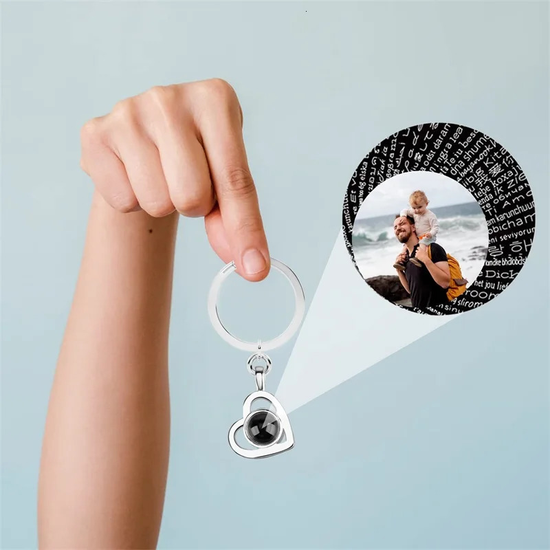 Personalized Po Projection Keychain Custom Heart Po Keyring Projection Keychain for Women Anniversary Memorial Gifts 260403BJ - view 4